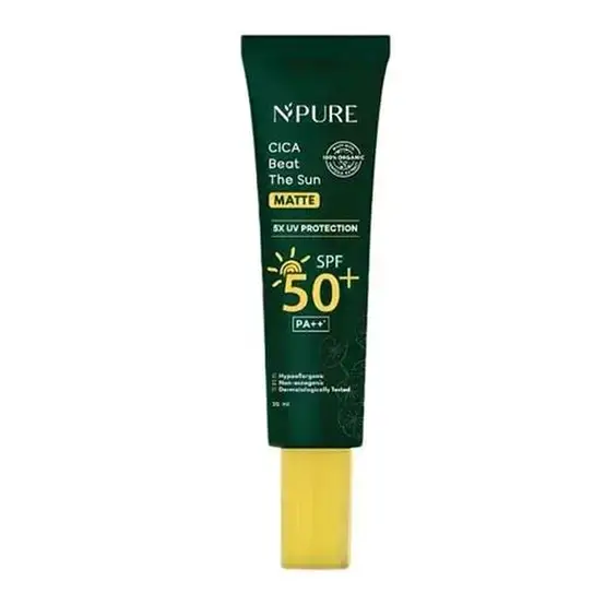 NPURE Sunscreen Cica Beat The Sun Glow Matte SPF 50+ PA++++ Sunblock - CICA GLOW